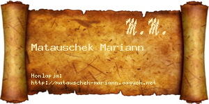 Matauschek Mariann névjegykártya