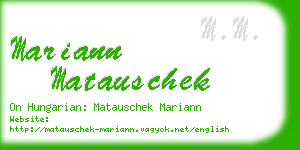mariann matauschek business card